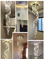 Moon Star Crystal Chandelier: Modern Spiral Design for Lobby Stair Lighting