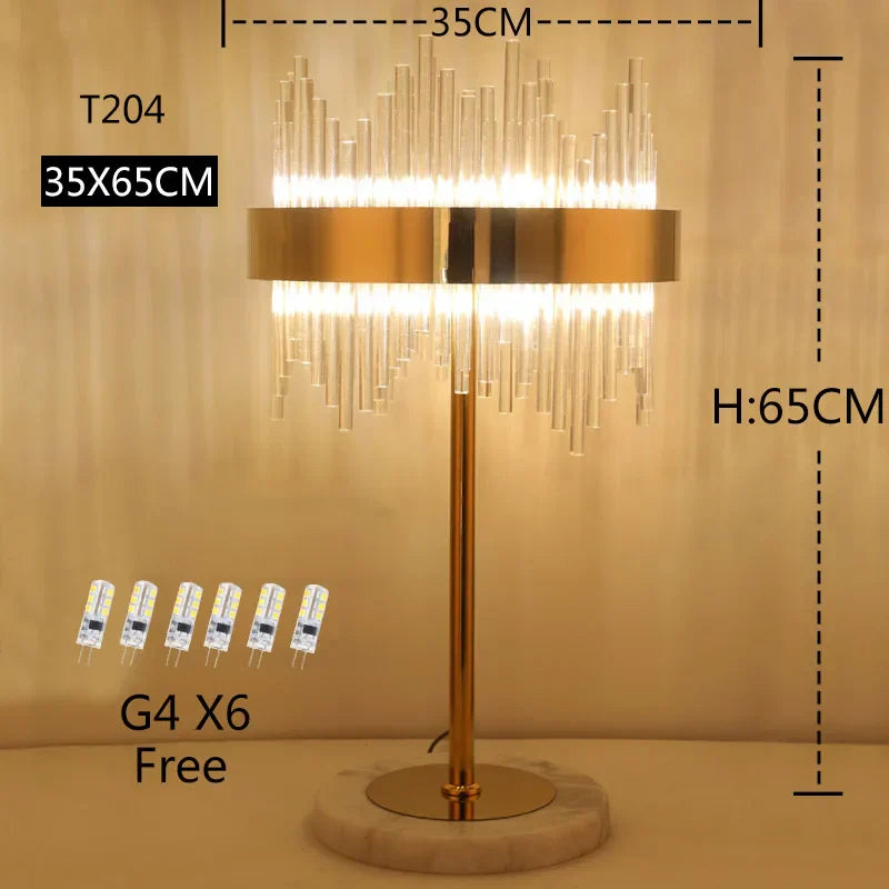 Crystal Gold Floor Lamp for Bedroom & Living Room - Modern Luxury LED Light
