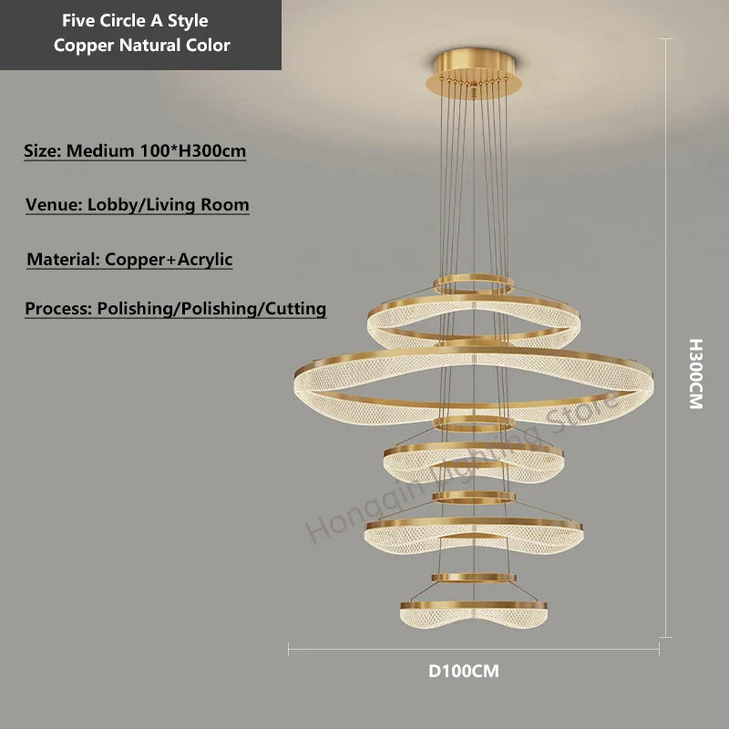 Acrylic Living Room Chandelier Pendant Light Fixture_LED Hanging Lamp
