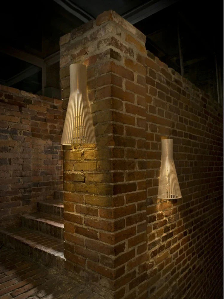 Wooden Spoke Wall Lamp for Home & Hospitality Spaces in White & Black