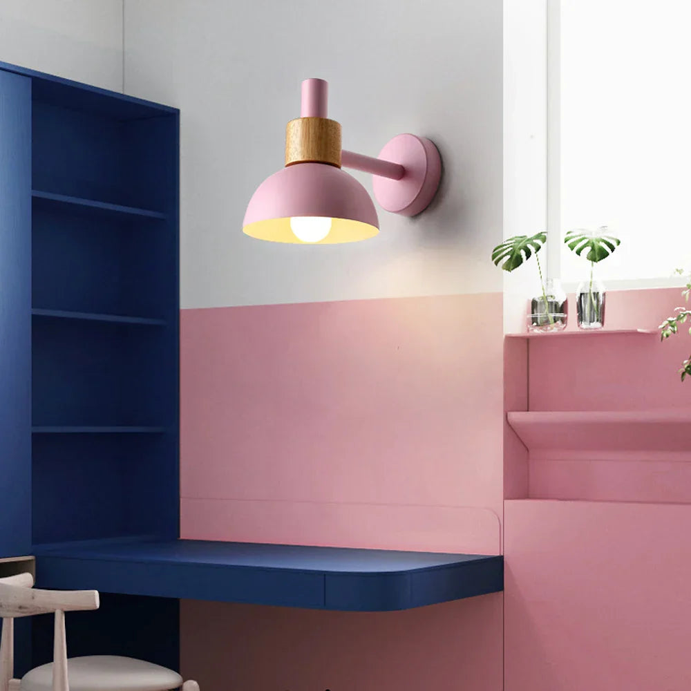 Pink Wall Lights: Nordic Minimalist Bedroom Bedside Lamps, Modern Living Room Decor