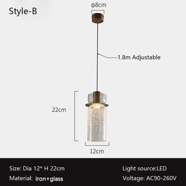 Retro Artistic Crack Craft Glass Chandelier