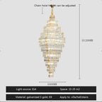 Crystal Large Chandelier for Villa Duplex Loft Stairs, Elegant Hall Pendant Light