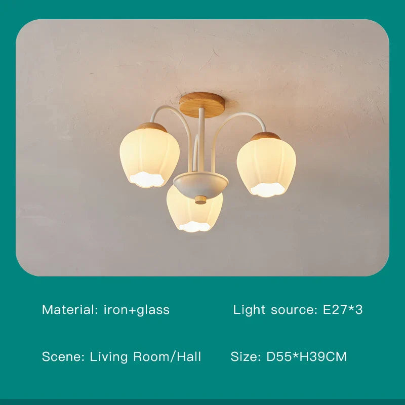 Modern Green White Branch Ceiling Chandelier for Living Room Bedroom Dining Loft