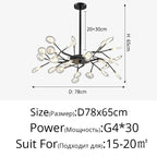 Branch Shape Firefly Ceiling Chandelier G4 Led Lighting Indoor Hanging Lamp