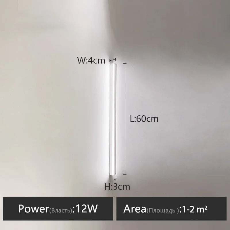 Bedroom Wall Lamp: Nordic Strip Light, Minimalist Design, Black Background, Decorative Luminaires