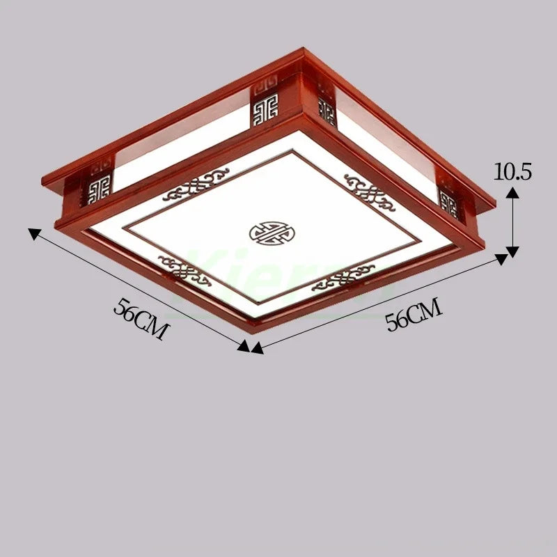 Solid Wood LED Ceiling Lamp, Nordic Modern Design, Hollow Carved, Living Room Bedroom Decor