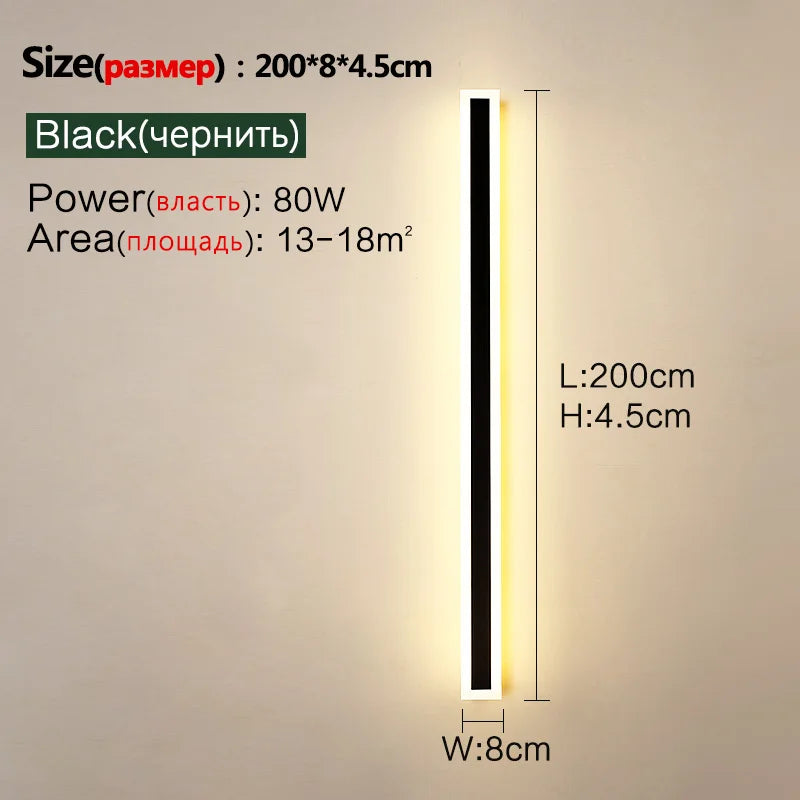 Outdoor Waterproof LED Wall Light Strip for Garden and Porch Lighting