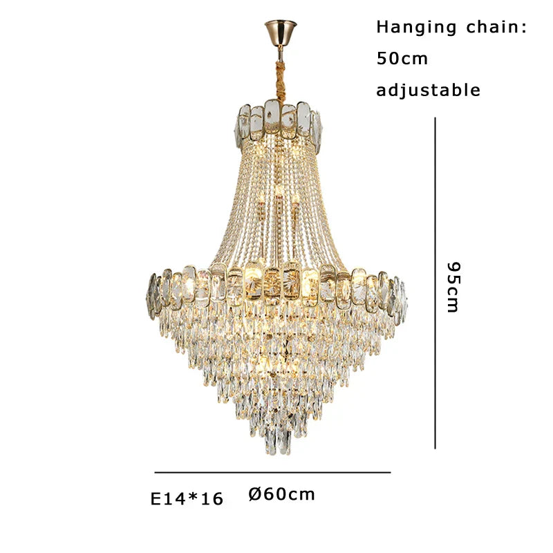 Modern Luxury Crystal Chandelier LED Lighting for Living Room Suspension Luminaire