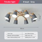 Nordic Wood Chandelier - Modern Living Room Ceiling Lamp with LED Bulb