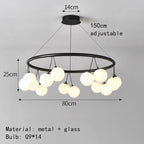Magic Bean Pendant Chandelier White Glass Ball LED Lighting