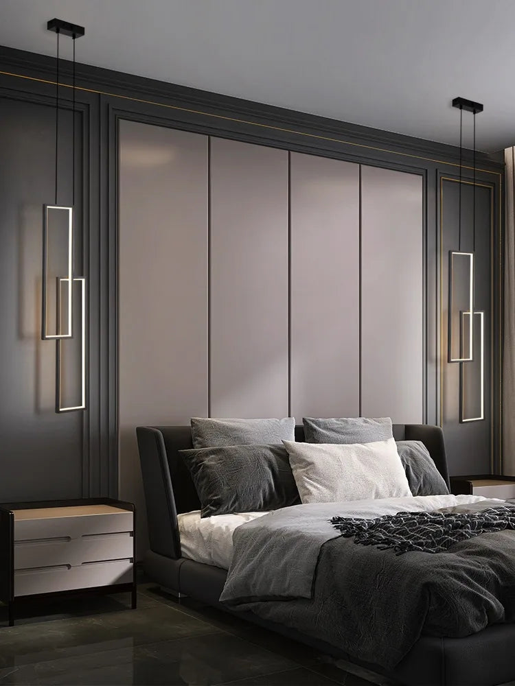 Modern Rectangle LED Pendant Chandelier Luminaire for Home Decor and Lighting