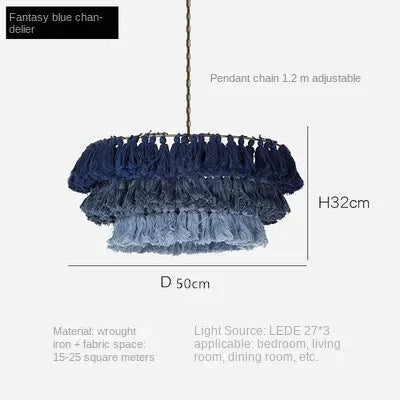 Bohemian Vintage Fela Tassel Handwoven Chandelier LED Home Decoration Light
