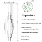 Modern Crystal LED Stair Chandelier for Large Spaces