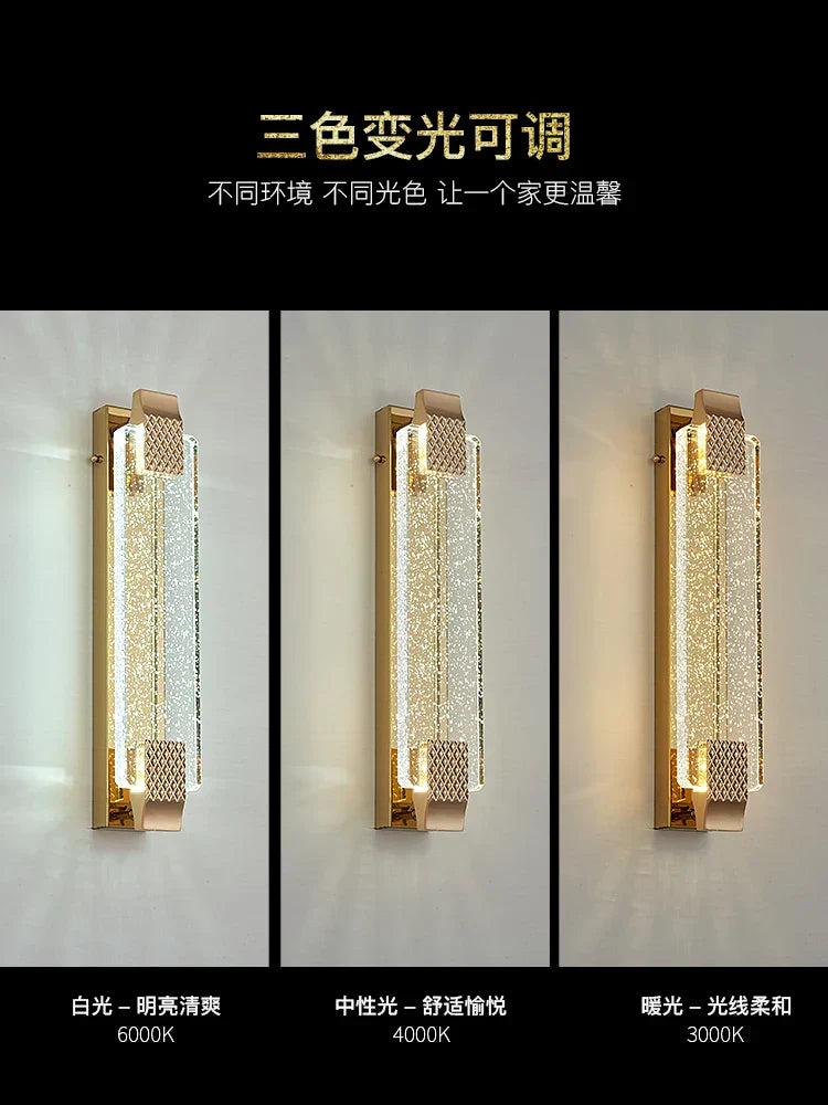 Crystal Wall Lamp - Luxury Living Room Decor, Bedroom & Aisle Lighting