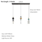 Children's Room Glass Pendant Light Bedrooms Bedside Chandelier Metal Dining Table Lamp