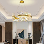 Gold Metal S Shape Lustre LED Pendant Lamp for Luxe Living & Dining Spaces