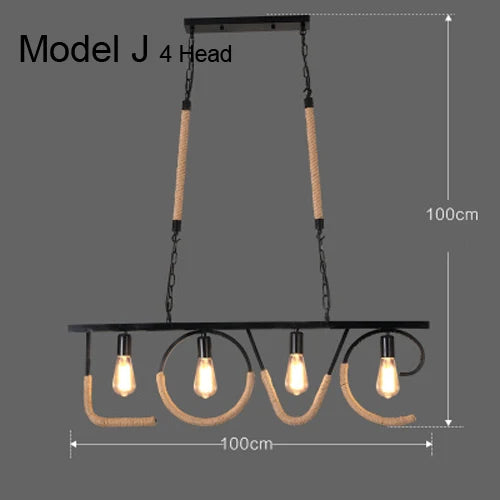 Industrial Rustic Pendant Lights Indoor Lamp for Living Dining Room Home Décor