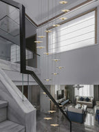 LED Chandelier for Revolving Staircase | Loft Villa Ceiling Hanging Lamp