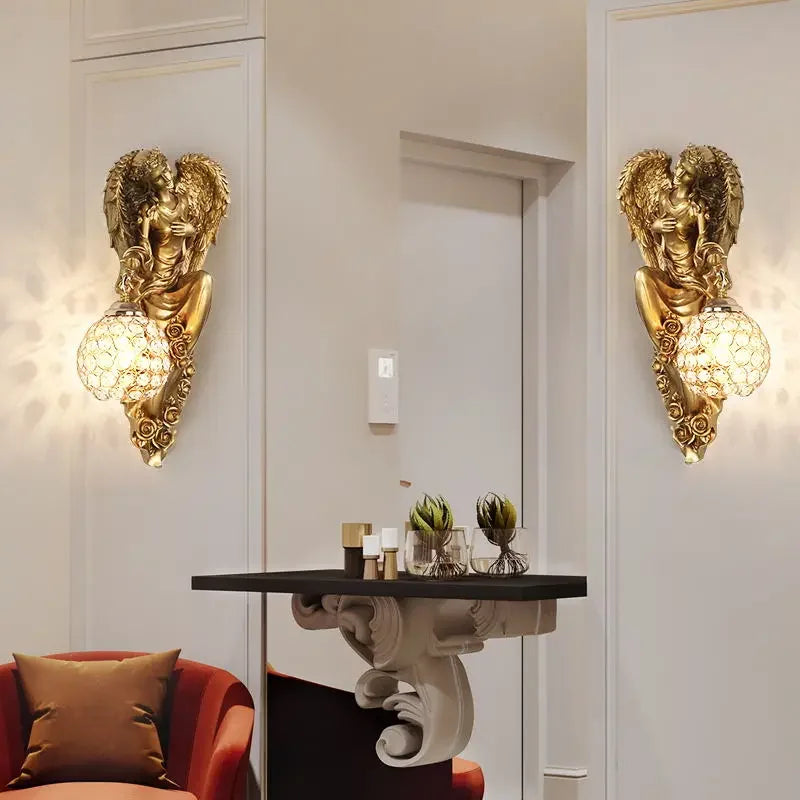 Nordic Mermaid Resin Wall Lamp LED Creative Decor for Living Room and Bedroom