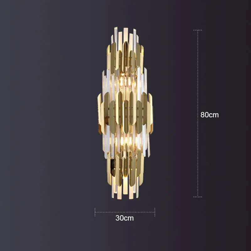 Gold Crystal LED Wall Lamp for Elegant Home Lighting