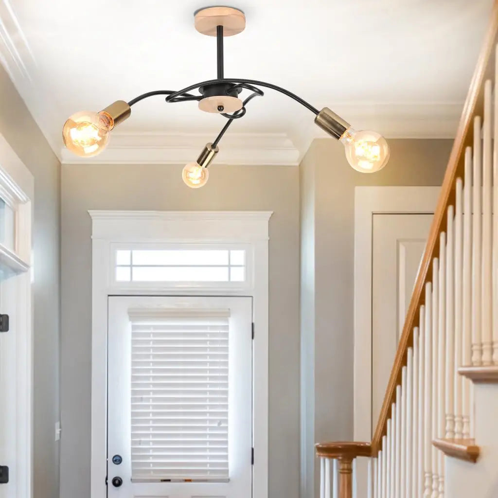 Iron Wrought Chandelier LED Ceiling Light Fixture Modern Vintage Decor Lighting