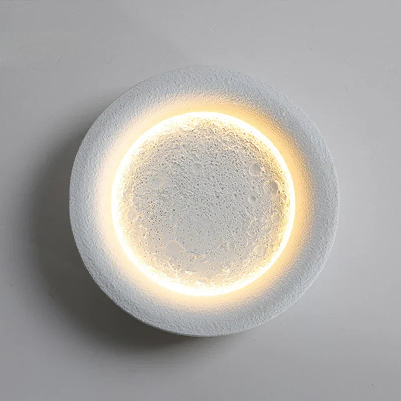 Starry White Moon Gypsum Wall Lamp for Bedroom, Corridor, or Bedside Decor