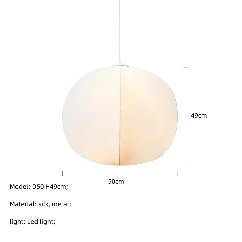 Mori Pendant Lamps: Nordic Japanese Style Silk Lighting for Kitchen Island Living Room