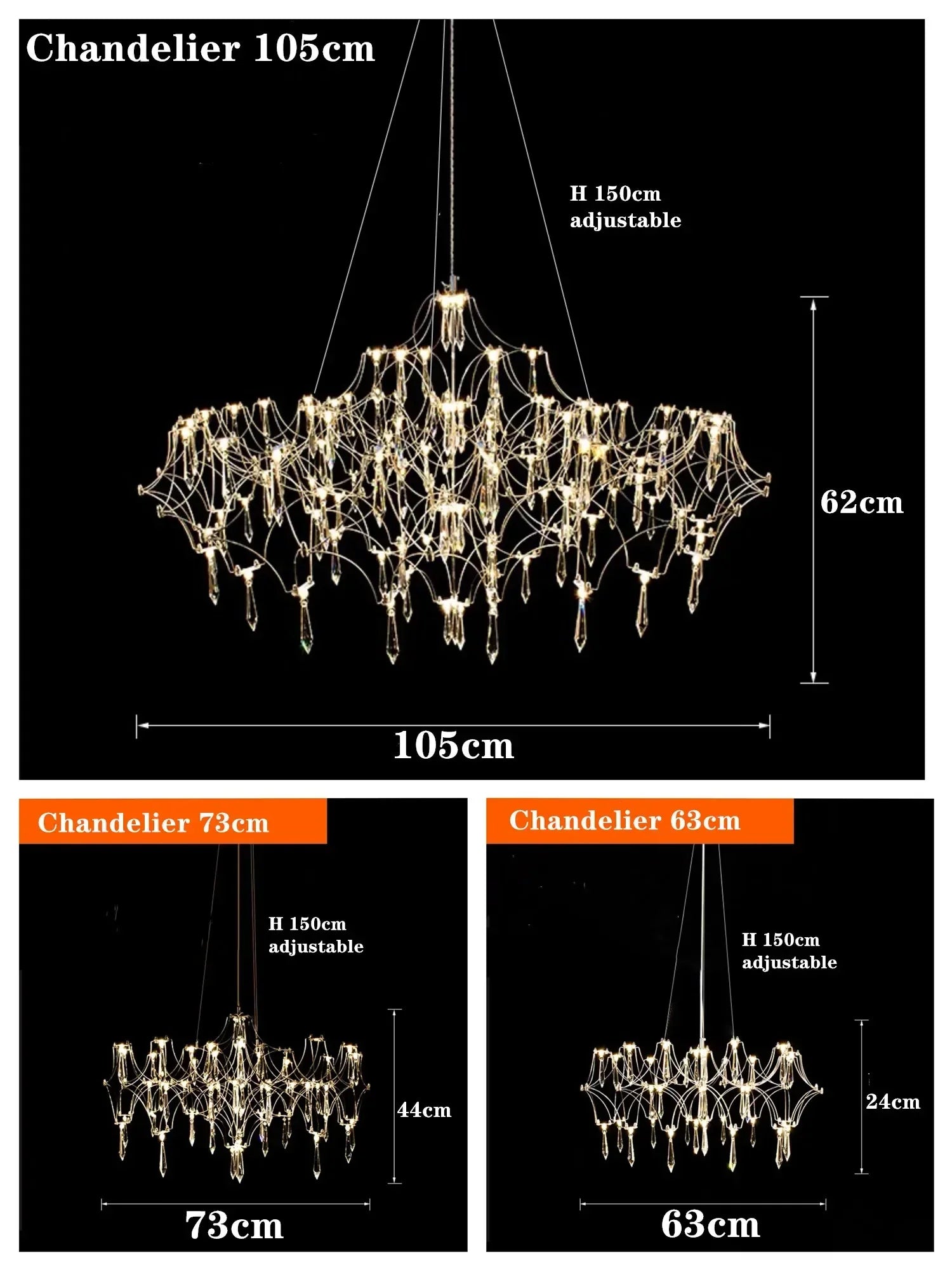 Starry Crystal Chandelier Ceiling Light for Luxury Living Spaces