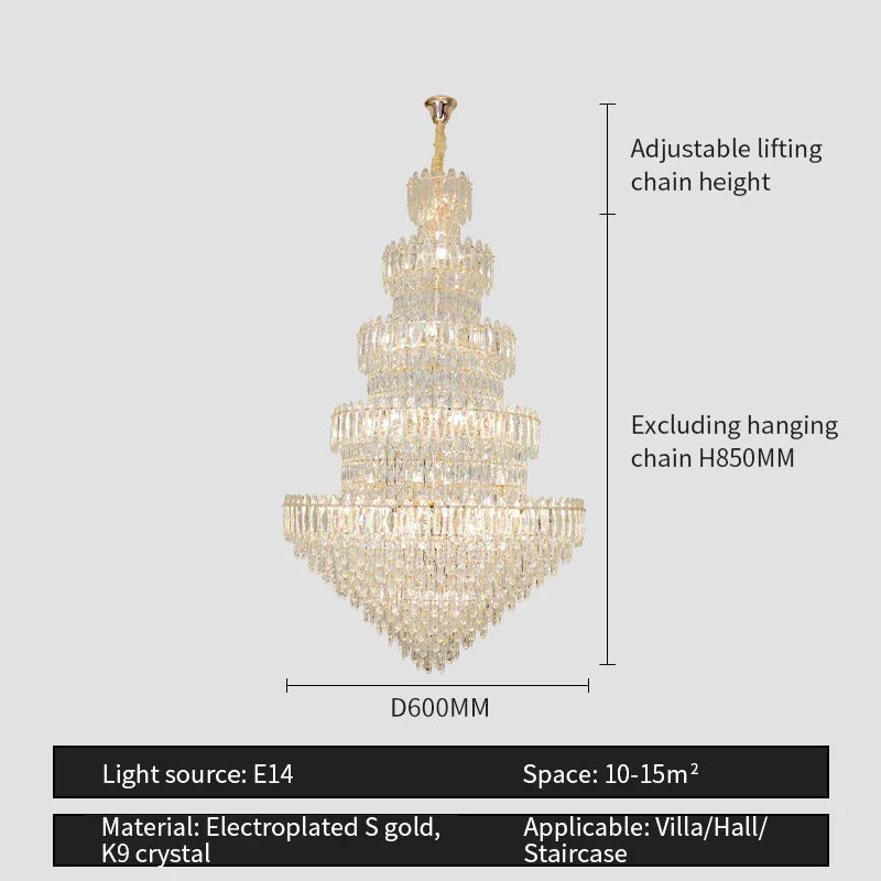Luxury Crystal Chandelier: Modern European Style Main Dining Room & Living Room Lighting