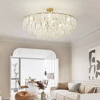 Crystal Chandelier: Modern Brass Luxury for Living Room & Bedroom