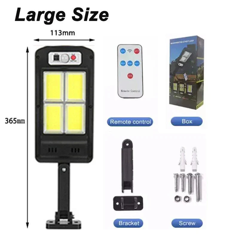 Solar Outdoor Street Light: 3 Modes, Motion Sensor, Remote Control - Waterproof Design