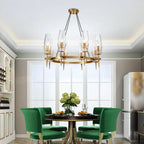 Gold Lustre Glass Chandelier: Modern Luxury Pendant for Living, Dining, Bedroom