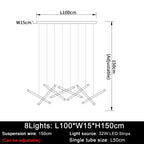 Modern Tube Design LED Chandelier - Gold/Chrome/Black Luxury Home Decor & Kitchen Lighting