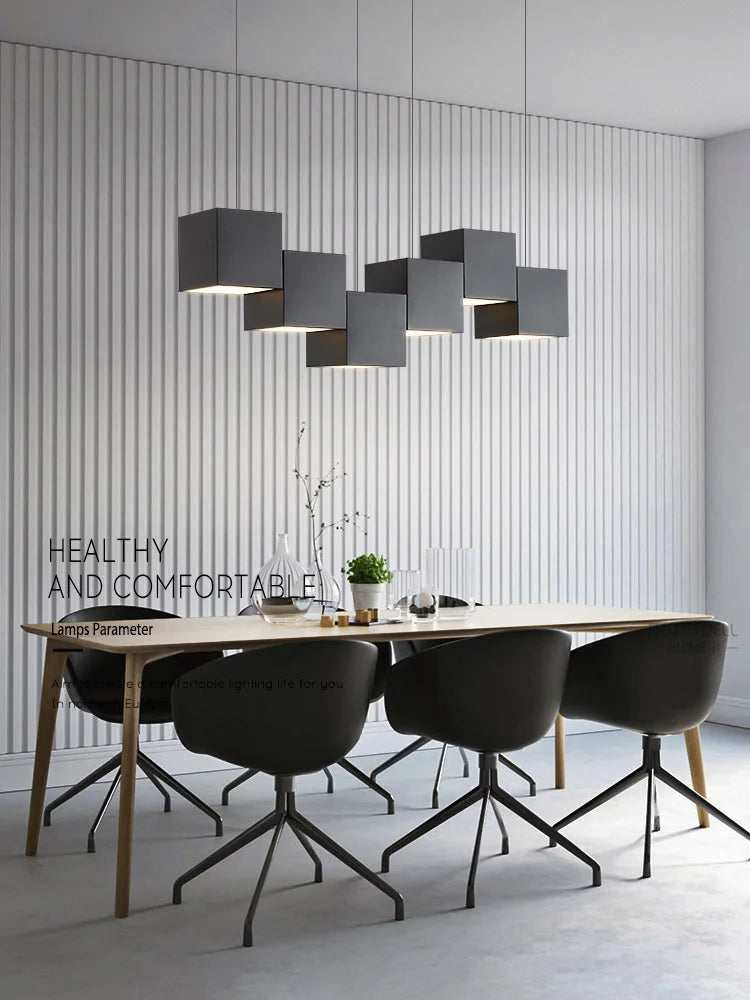 Geometric Dining Room Pendant Lights: Modern Design for Bar & Office Tables