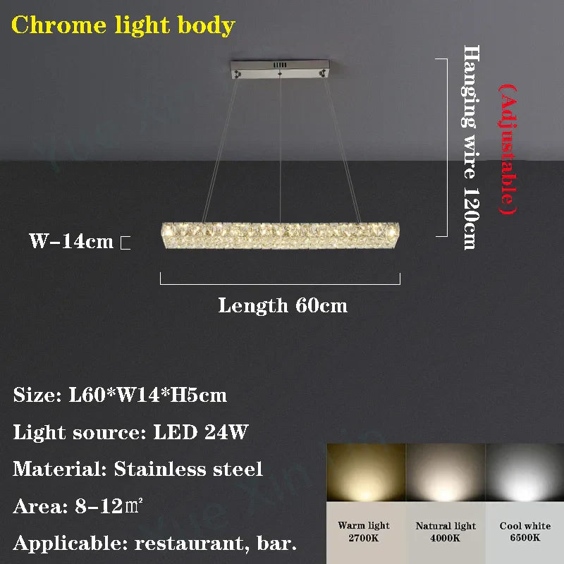 Modern Crystal LED Chandelier for Living and Dining Room Decor