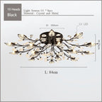 Crystal Ceiling Chandelier LED Fixture Lights for Living Room Bedroom by Samsarah Lighting