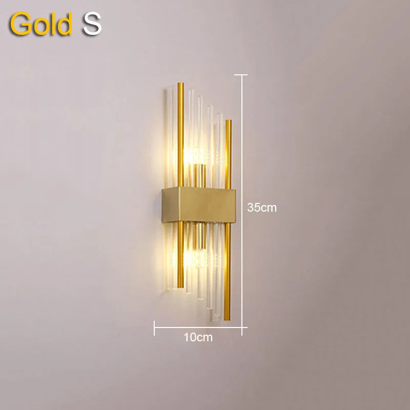 Crystal Wall Lamp: Elegant LED Indoor Lighting for Living Room, Bedroom, Hotel, and TV Background