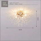 Nordic Dandelion Crystal Ceiling Lamp for Bedroom Living Room Dining Room