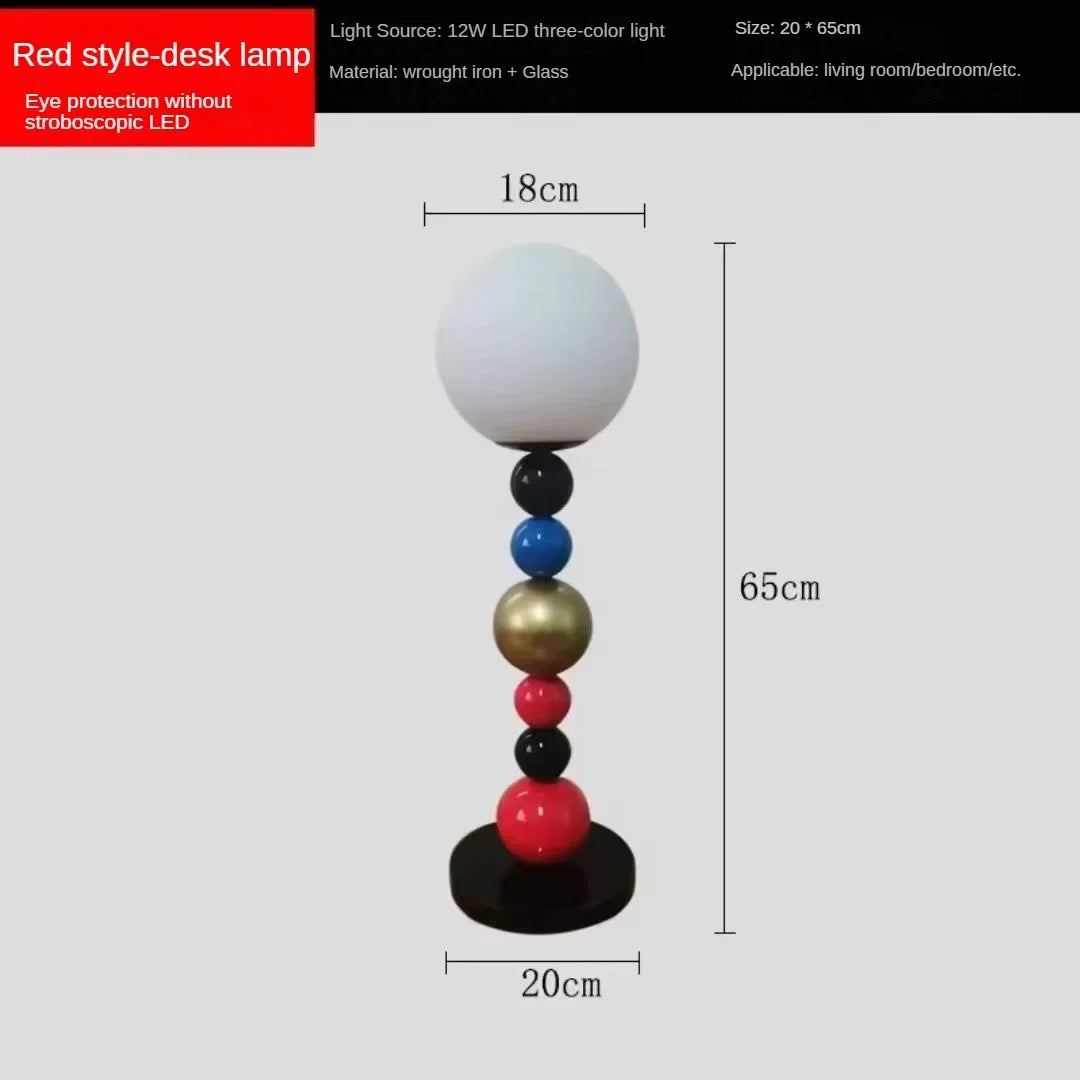 Colorful Glass Ball Floor Lamp for Living Room and Bedroom