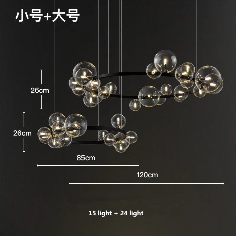 Glass Ball G9 LED Chandelier: Modern Minimalist Nordic Design