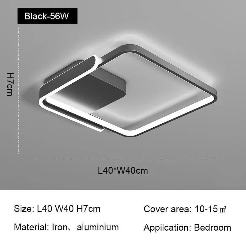 Circle LED Ceiling Lamp | Minimalist Round Iron Dimmable Bedroom Light Fixtures
