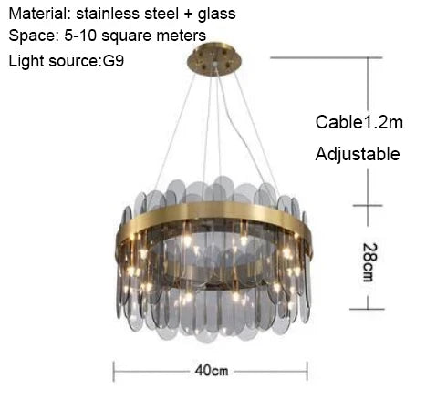 Nordic Glass LED Chandelier for Living Spaces, Hotels, and Restaurants