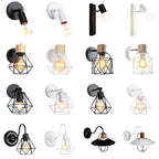 Vintage Iron Cage Wall Light Sconce E27 Loft Industrial Bedside Lampshade