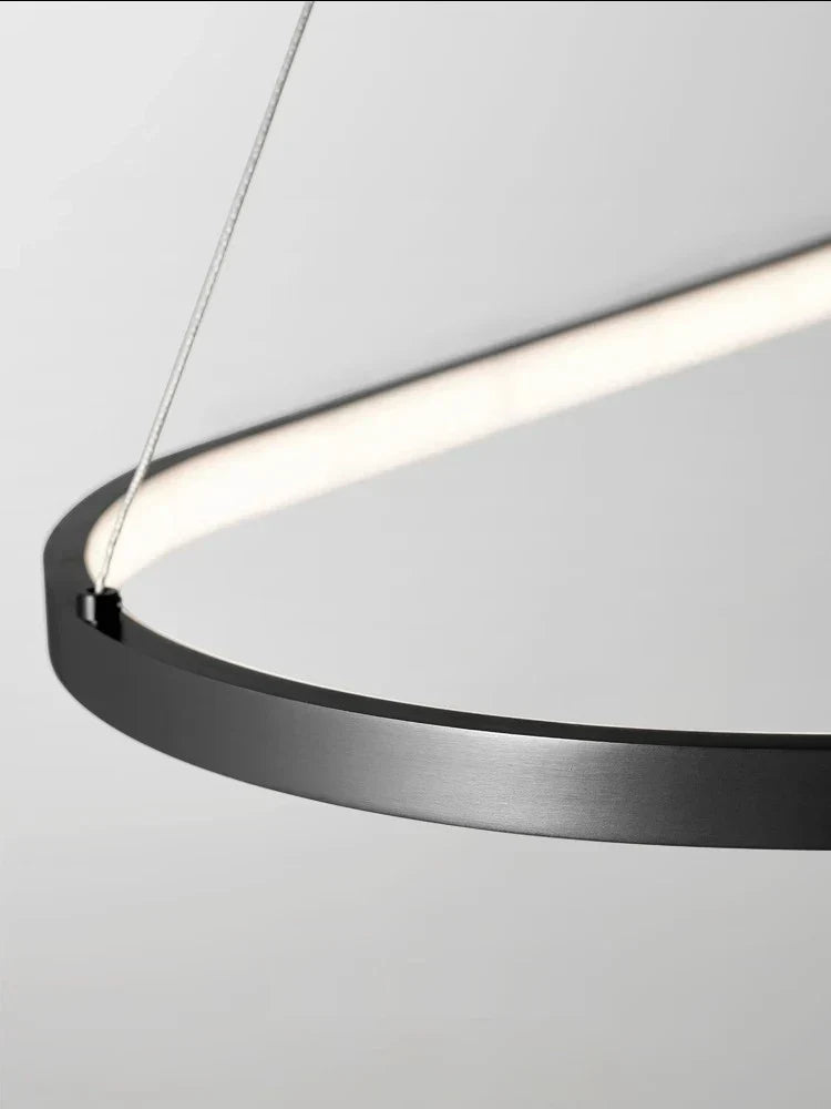 Geometric Ring LED Chandelier: Nordic Minimalist Pendant Light for Living, Dining, Bedroom