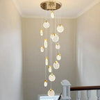 Crystal Chandelier LED Pendant Light for Modern Duplex Building Staircase
