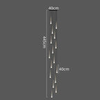 LED Rain Drop Chandelier Staircase Pendant Light Fixture Modern Nordic Design