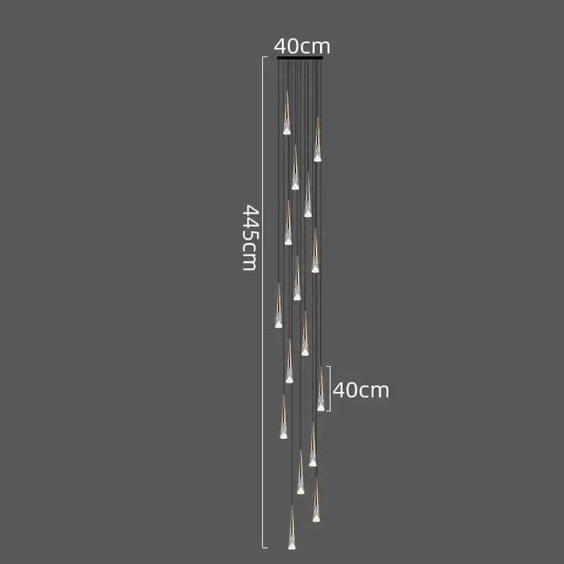 LED Rain Drop Chandelier Staircase Pendant Light - Nordic Design Island Hanging Lamp