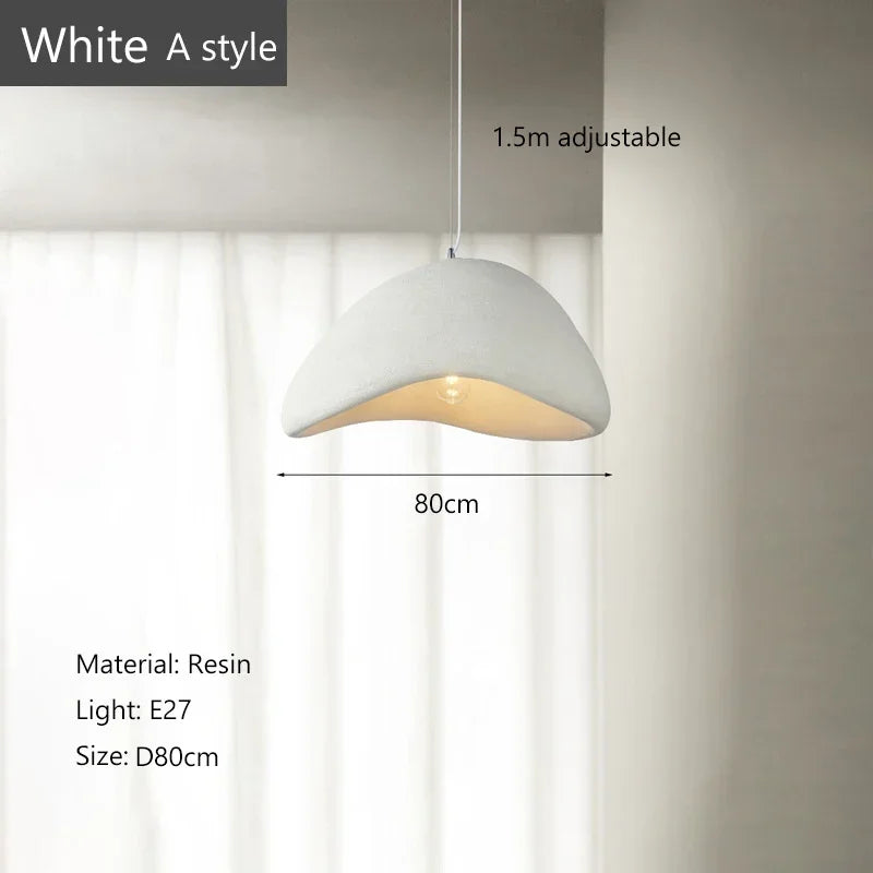 Minimalist Wabi Sabi Style Chandelier: Elegant E27 Pendant Light for Dining Room and Home Decor