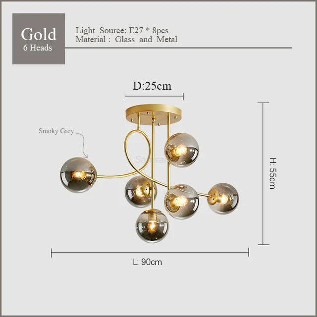 Magic Bean Glass LED Chandelier - Nordic Modern Minimalist Luxury Ceiling Lamps